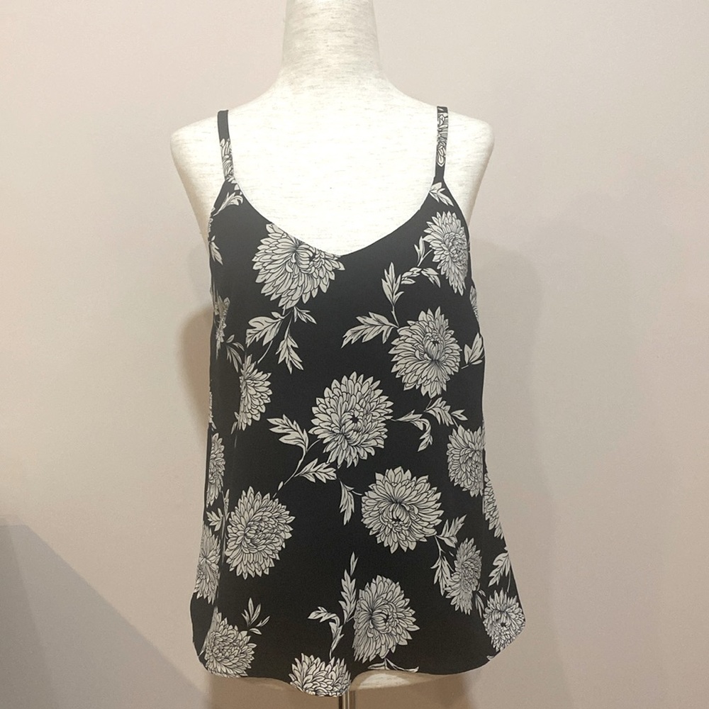 Forever21 black floral tank